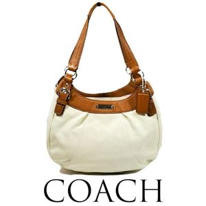 Coach White/Nutmeg Leather Hobo Bag